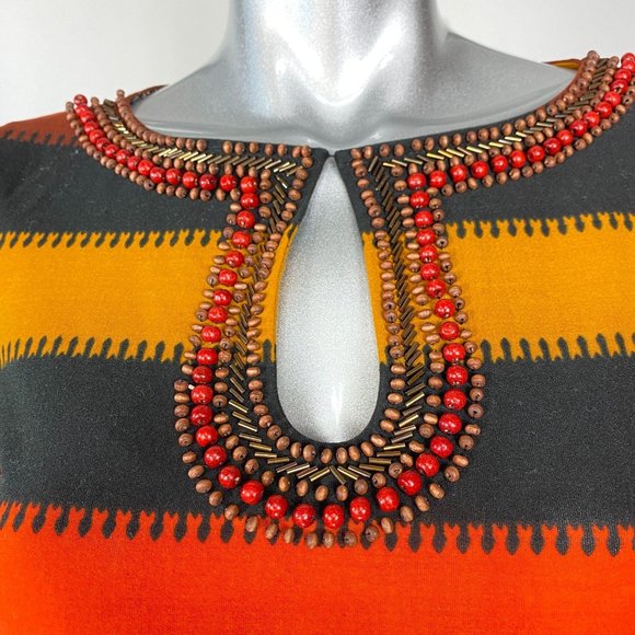 Donna Morgan Striped Beaded Dress 6 - Picture 5 of 5